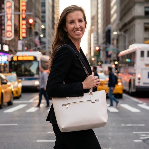 Coach Embossed Python Gallery Tote - Picture 2 of 8